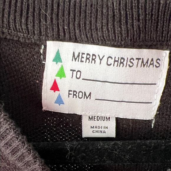 Christmas Gingerbread Ninjas Ugly Sweater Soft Lounge Party Unisex Black Med EUC - Picture 3 of 7